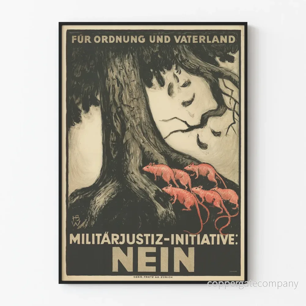 Gammal väggposter för militär rättvisa - historisk dekoration