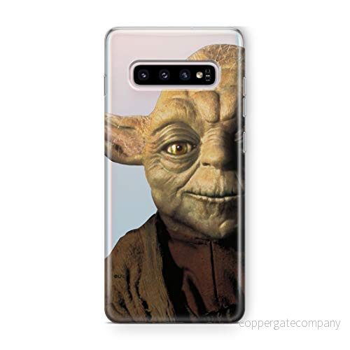 ERT GROUP mobiltelefonfodral för Samsung S10 PLUS originalt och officiellt licensierat Star Wars mönster Yoda 004 Vit optimalt anpassad till formen på mobiltelefonen, gedeeltelijk transparant 5902980168754