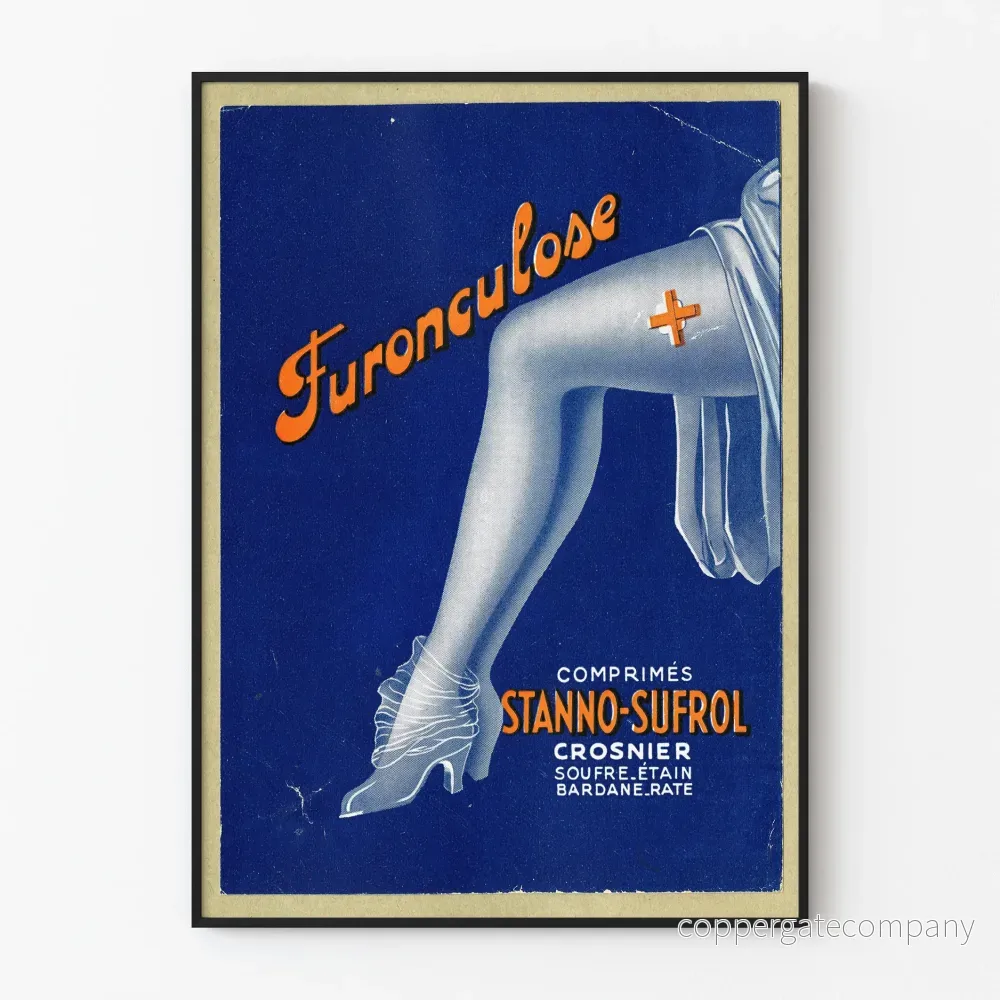 Vintage medicinsk poster för böld och furunculos – fantastisk väggdekoration
