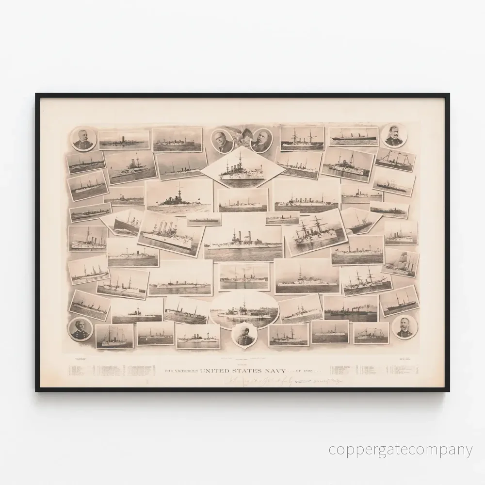 Historisk amerikansk segerrik marinposter 1898 Historisk amerikansk segerrik marinposter 1898