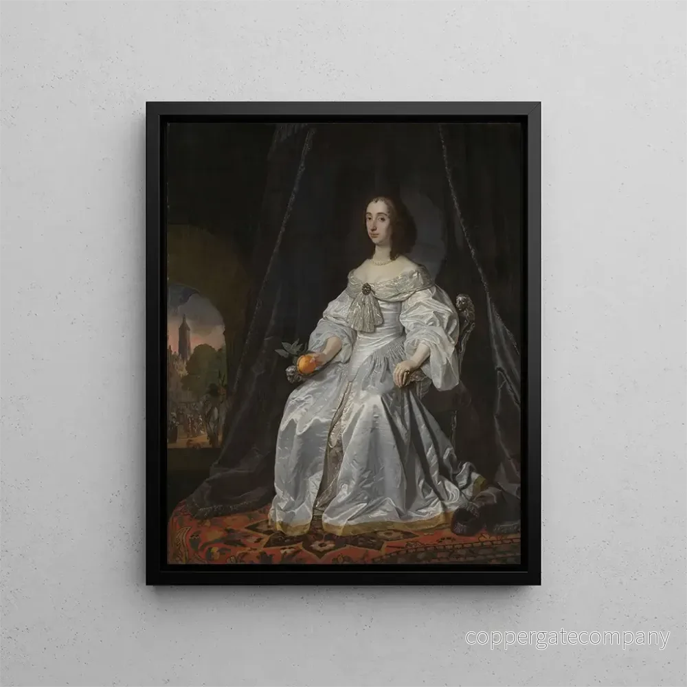 Målning av Marie Stuart, orangeprinsessa, änka efter Wilhelm II - Bartholomeus van der Helst
