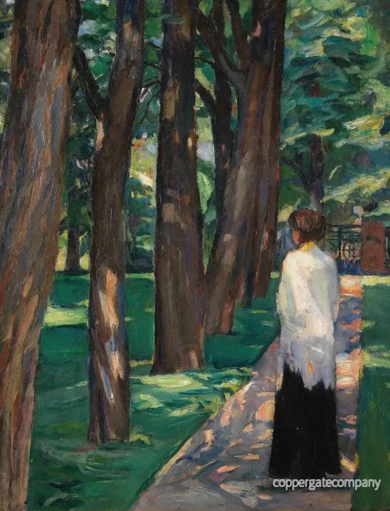 Målning Dame dans le parc - Albert Weisgerber | Konsttryck - Bild 2