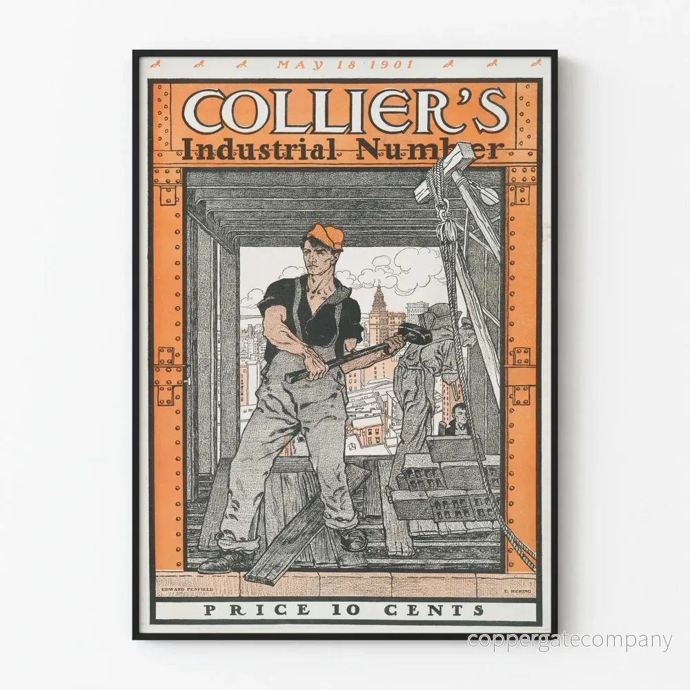 Vintageposter Collier's Industriell Nummer - Industriell litografi från 1901