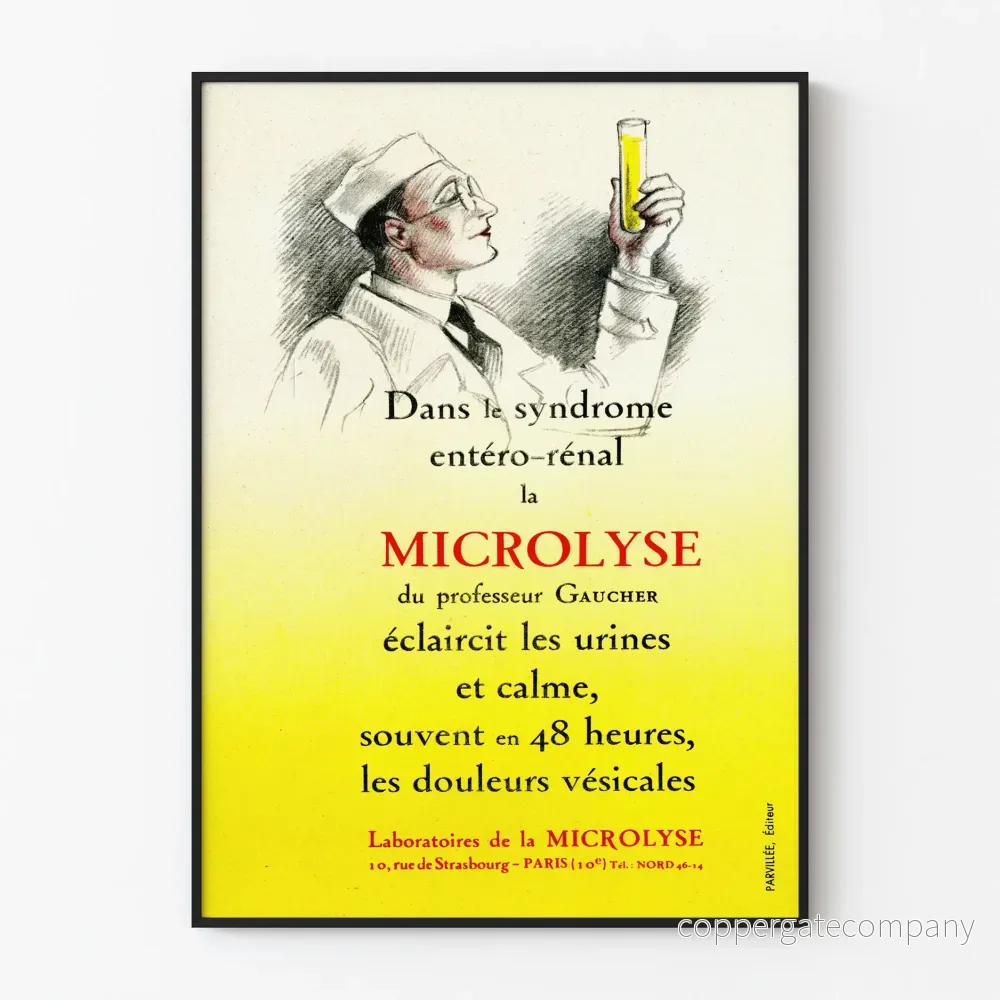 Vintage reklamposter för Microlyse - Medicinsk väggdekoration