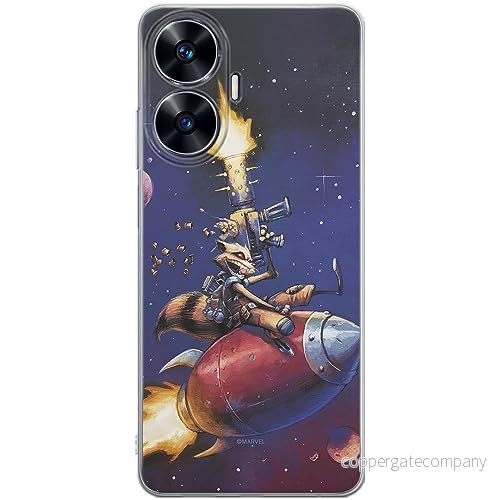 ERT GROUP mobiltelefonfodral för Realme C55 originalt och officiellt licensierat Marvel mönster Rocket 007 optimalt anpassad till formen på mobiltelefonen, fodral tillverkad av TPU plast 5905511860745