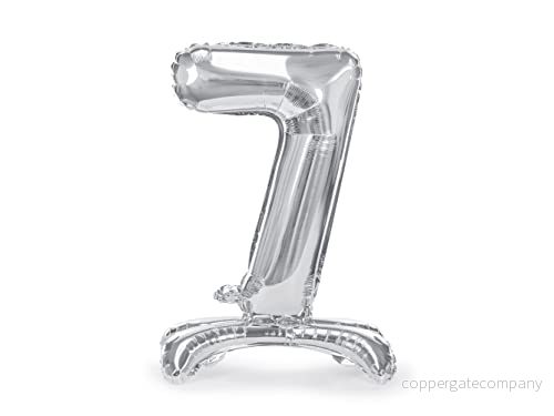 Ballong 7 Silver, Stående Folienummer Aluminium Uppblåsbara Luftdekorationer Höjd 70 cm för Fest Födelsedagsfest Årsdag Graduation Barn Flickor 8056249831198