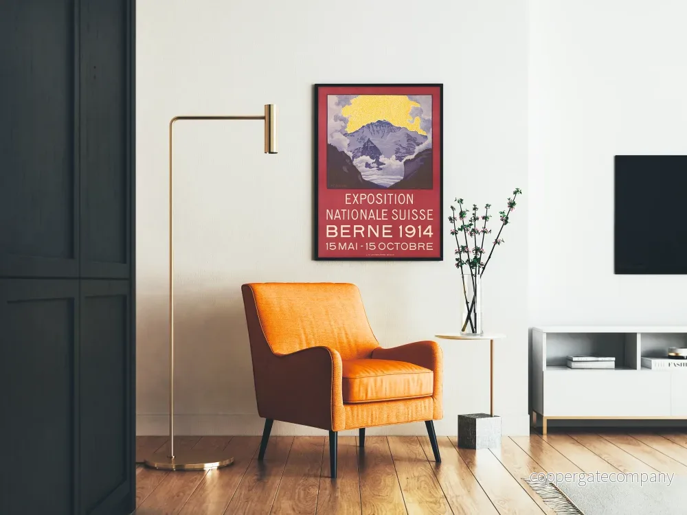 Nationell Schweizutställning Bern 1914 väggdekoration vintage poster - Bild 2