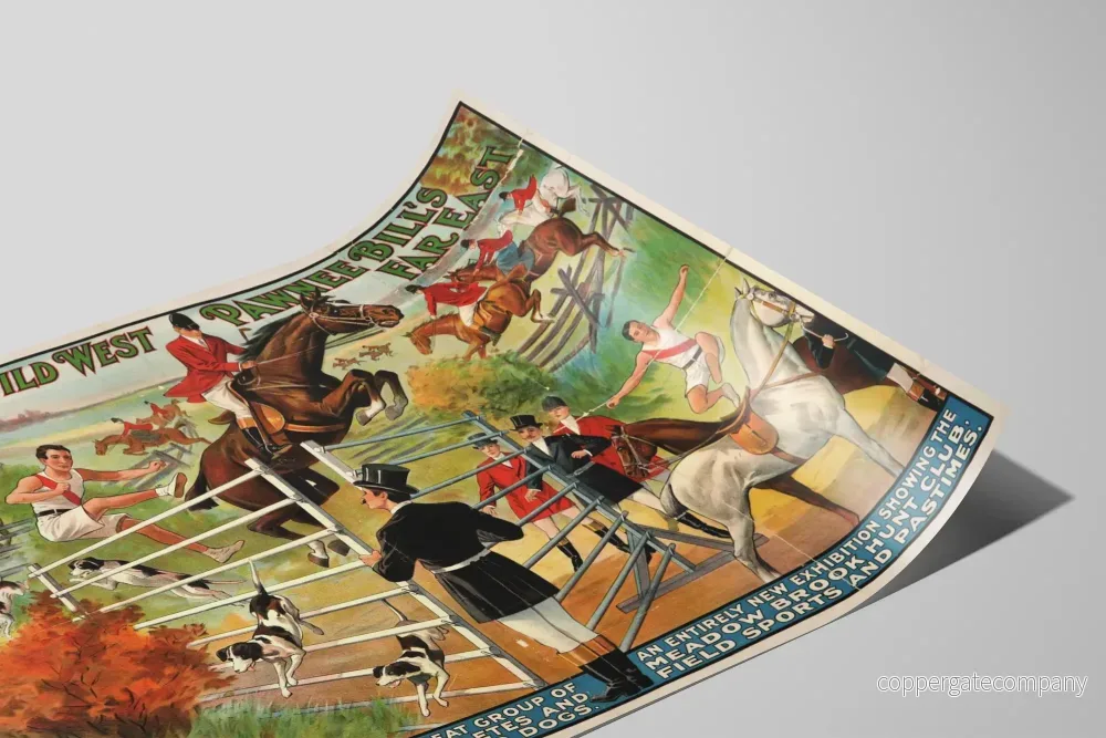 Vintageposter Buffalo Bills Wild West & Pawnee Bills Far East - Häst- och sportinspirerad väggdekoration - Bild 2