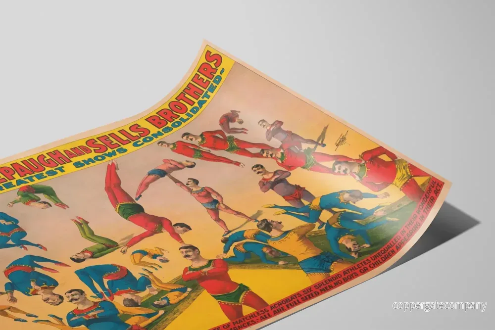Vintageposter med akrobater LaRue-Waltons - Väggdekoration cirkus - Bild 2