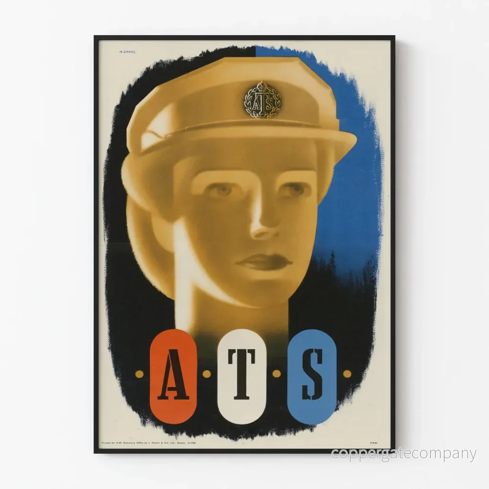 Vintage porträttposter med keps ATS för väggdekoration Vintage porträttposter med keps ATS för väggdekoration