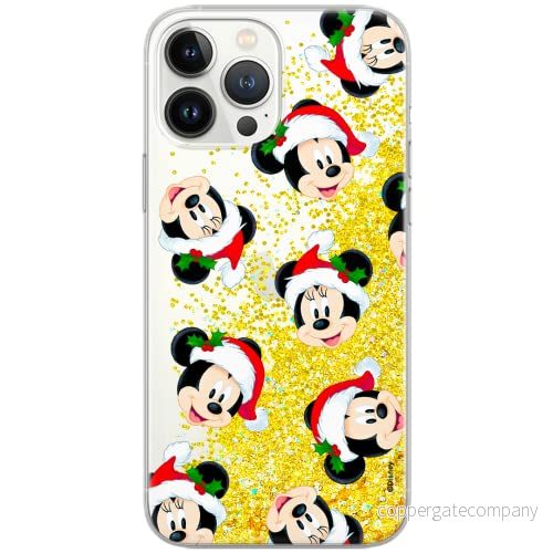 ERT GROUP mobiltelefonfodral för Apple Iphone 13 PRO MAX originalt och officiellt licensierat Disney mönster Mickey & Minnie 016 Vit anpassad till formen på mobiltelefonen, med glitter overflow effekt 5904805762765