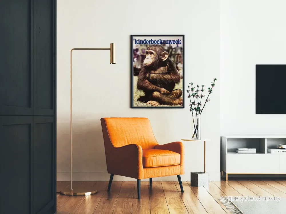 Vintageposter för Kinderboekenweek med sittande apa bebis - Bild 2