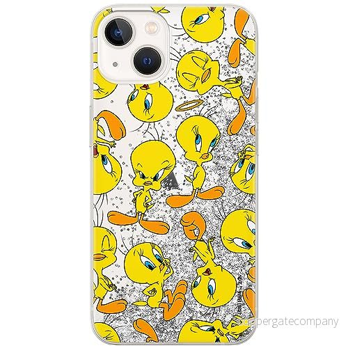 ERT GROUP mobiltelefonfodral för Apple Iphone 13 originalt och officiellt licensierat Looney Tunes mönster Tweety 010 optimalt anpassad till formen på mobiltelefonen, med glitter overflow effekt 5905511626648