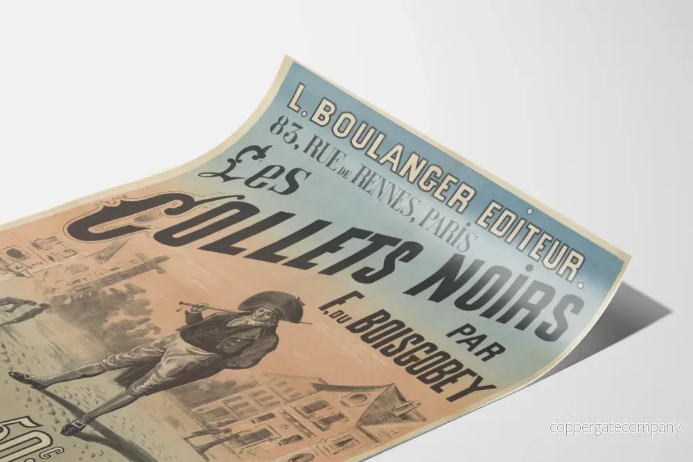 Vintageposter Les Collets Noirs av F. du Boisgobey - Retro väggdekoration - Bild 3