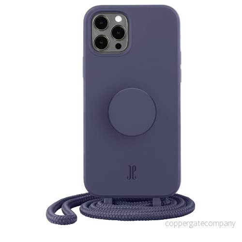 PopSockets x Just Elegance Fodral till iPhone 12 Pro Max med avtagbar flätat halsband och ett PopGrip utbytbar PopTop Purple 4062519300398