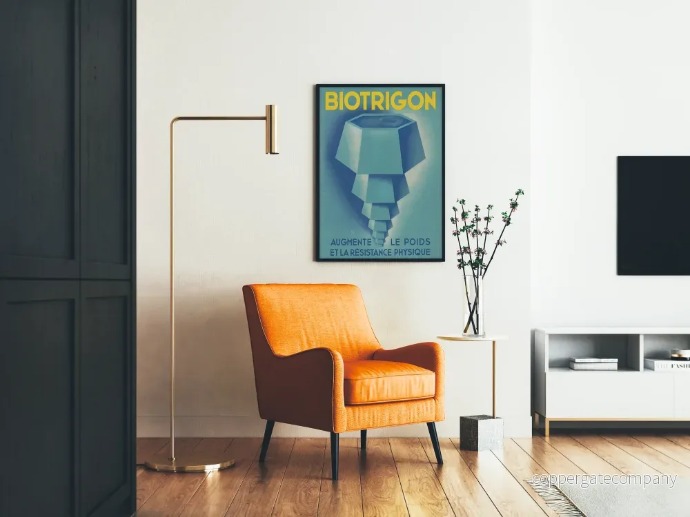 Vintageposter Biotrigon – Retro väggdekoration i blått - Bild 2