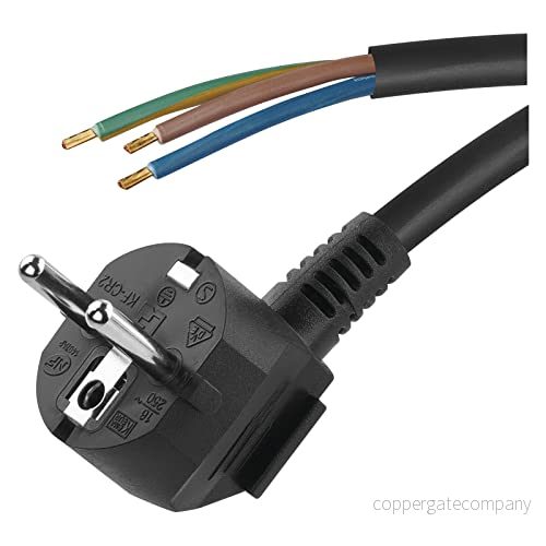 EMOS S18325 anslutningskabel för järn 5 m/matningskabel kabel/anslutningskabel/järnkabel svart/3 x 1,5 mm/H05VV F 3G 8595025318725