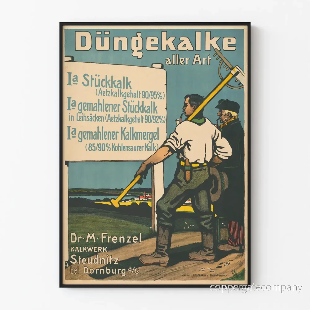 Vintageposter Düngerkalke - gammal tysk reklamposter