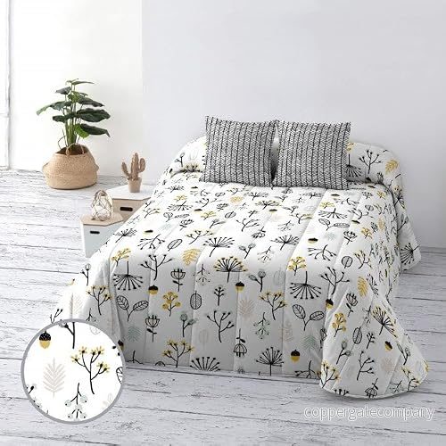 BELUM Bouti överkast 100 gr Säng 150/160 Mätning Produkt: 250x270 Tyg: 100% ekologisk bomull 175 trådar. Oeko Tex certifierad Modell: Santorini 8434563065404