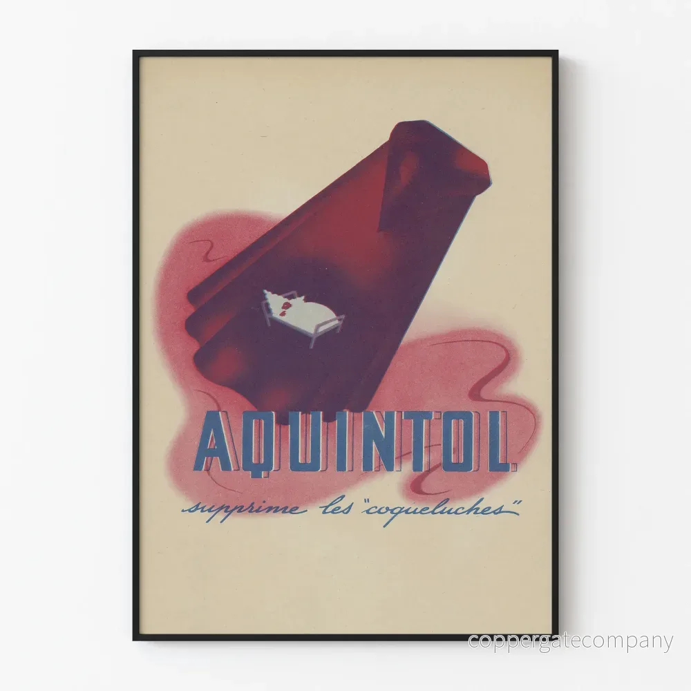 Vintageaffisch Aquintol tar bort kikhosta – Retro väggdekoration poster