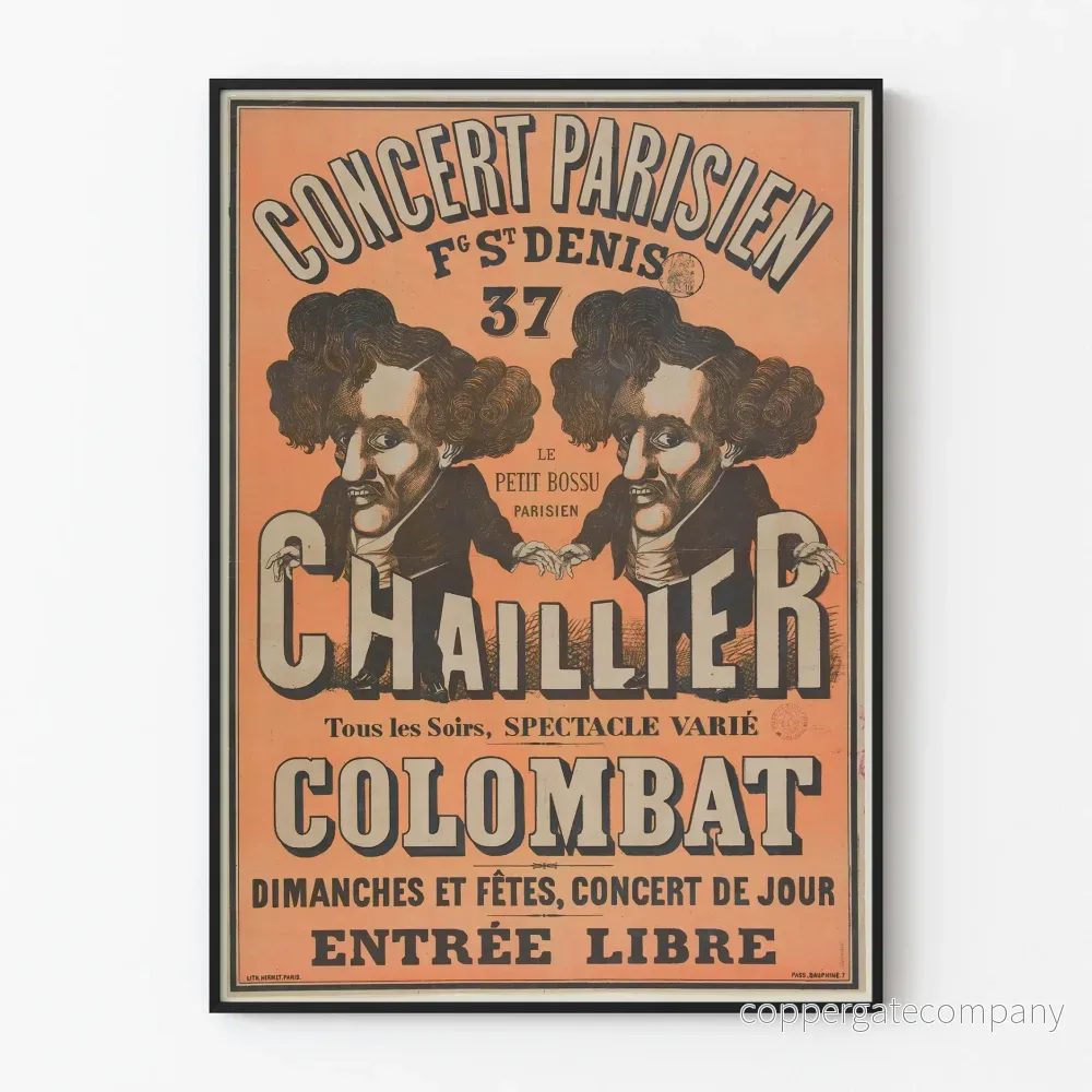 Vintageposter av Paris-konsert Le Petit Bossu Chaillier