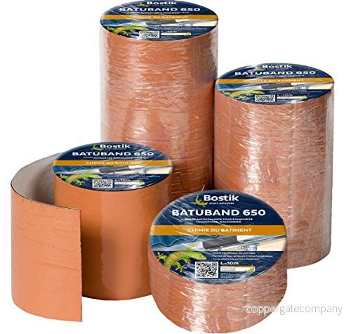 Bostik Batuband 650 Kall självhäftande tätningsremsa överdrag, front, glasfönster, murverk, industri 1 rulle orange längd 10 m, bredd: cm, tjocklek: 0,8 mm 3549210018797