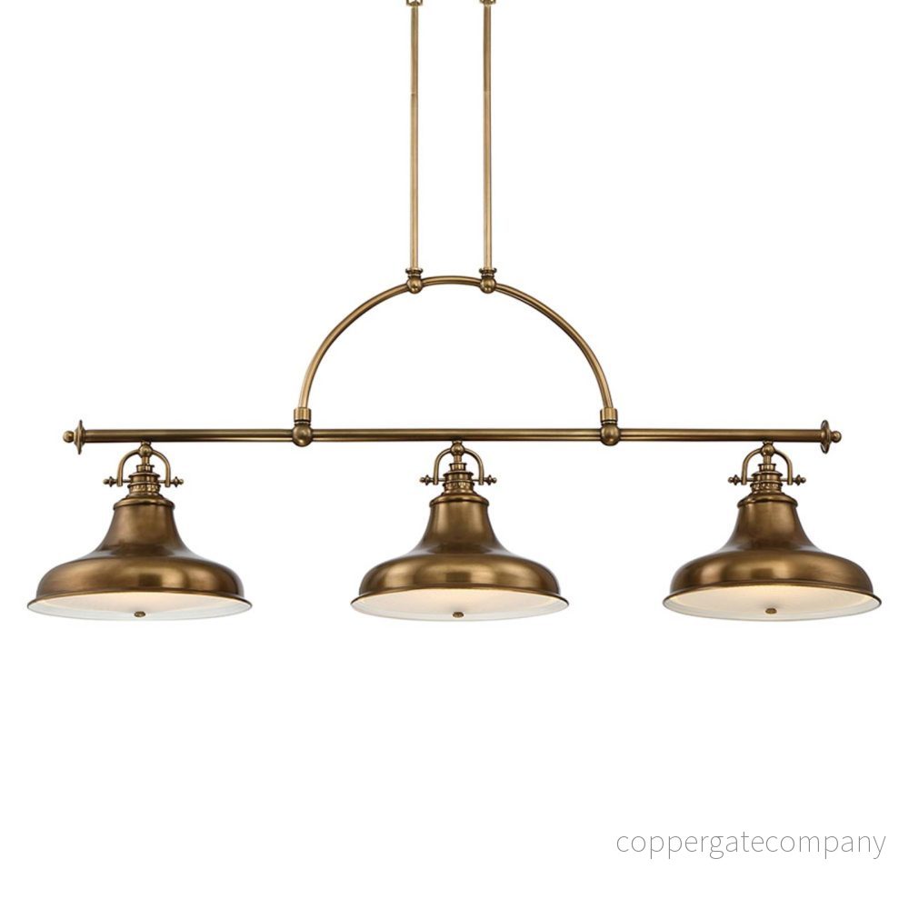 QUOIZEL Hänglampa Emery 3 lampor mässing 5024005269816