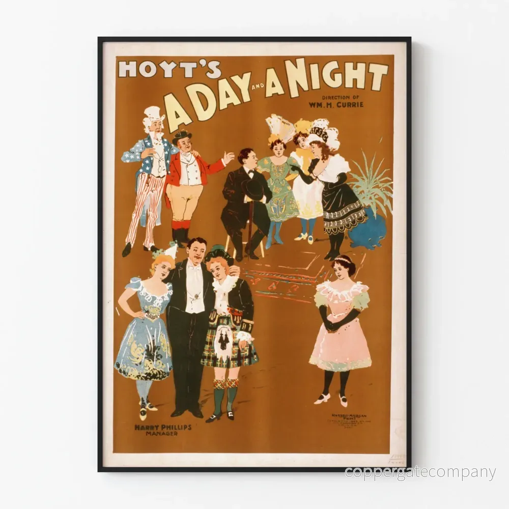 Vintageposter A Day and a Night - Väggdekoration teater