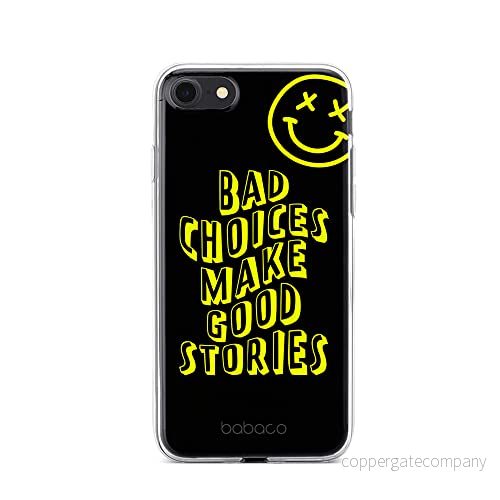 ERT GROUP mobiltelefonfodral för Apple Iphone 7/8/ SE 2/ 3 originalt och officiellt licensierat Babaco mönster Bad choices 002, fodral tillverkad av TPU plast 5903932916034