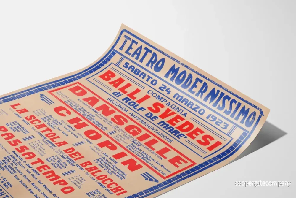 Vintageaffisch teater Teatro Modernissimo - Svenska Danskompaniet 1923 - Bild 3