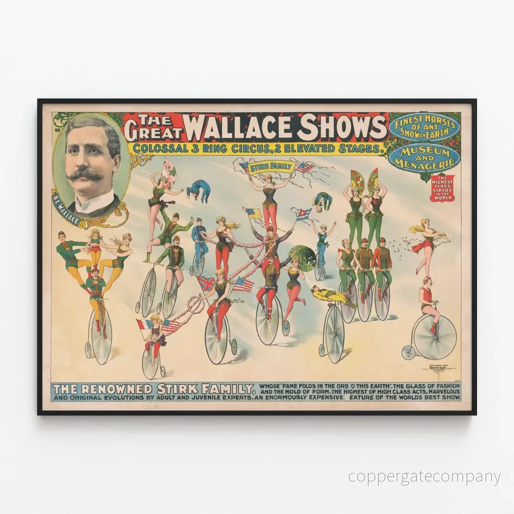 Vintageposter Circus The Great Wallace Shows - Retro väggdekoration