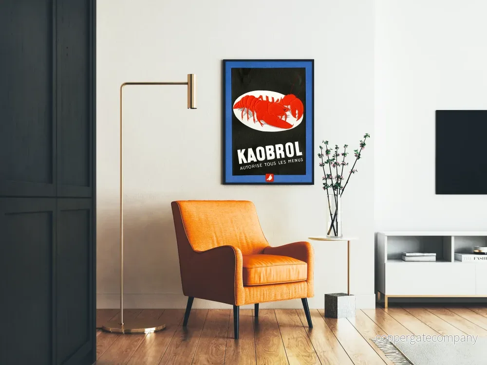 Vintageposter Kaobrol - Väggdekoration med röd hummer - Bild 2