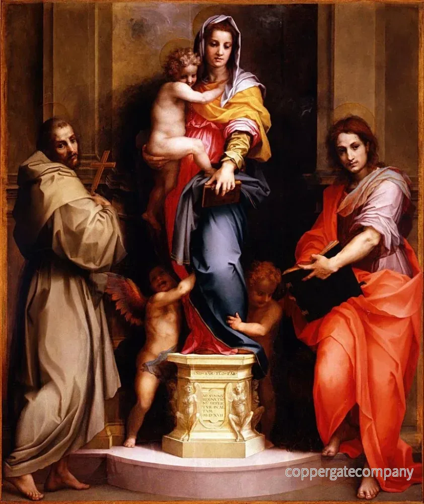 Målning La Madone des Harpies - Andrea del Sarto | Konsttryck - Bild 2