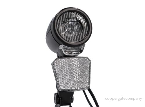 FISCHER Cykel LED framljus Dynamo, med integrerad reflektor, stänksäker, svart, 1 st 4008153048807