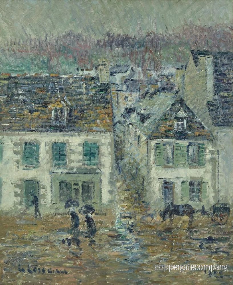 Målning La pluie à Pont - Aven - Gustave Loiseau | Konsttryck - Bild 2