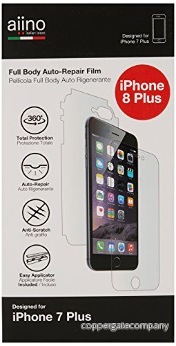 Aiino Film Full Body i Auto Regenererande Kompatibel för iPhone 7/8 Plus fram och bak Skyddar mot Damm, Repor, Vätskor Transparent 8054619882658