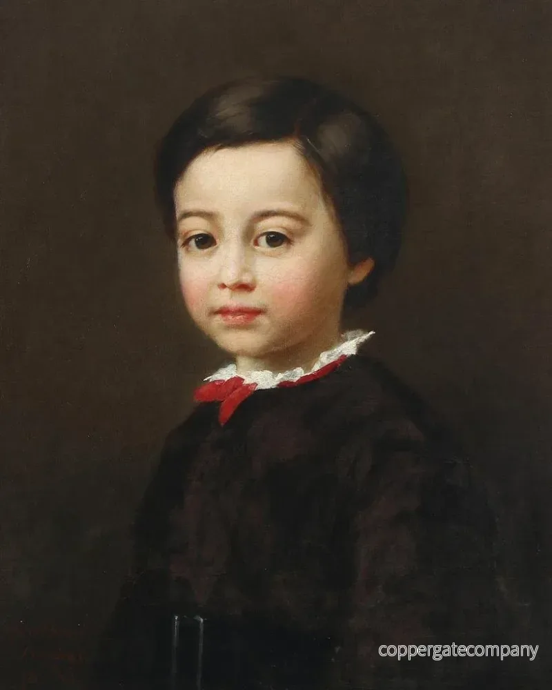 Målning Porträtt av en pojke - Adalbert Begas - Bild 2