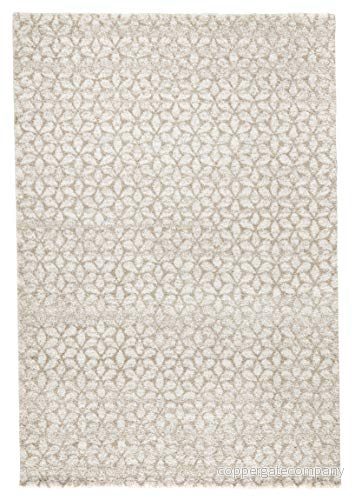 Mint Rugs högklackade matta Impress, mjuk och fluffig, tvåfärgad design med fint geometriskt mönster (160 x 230 cm, 17 mm blomhöjd, 100% polypropylen, golvvärme vält), beige brun 4260482440145