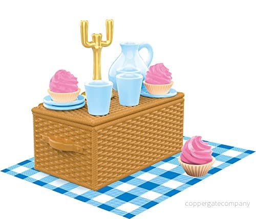 Craze Bibi och Tina Picnic Set ridgård tillbehörslåda för hästfigurer, picknick barn lekset, hästar flickor present från 3 år 30615 4059779030615