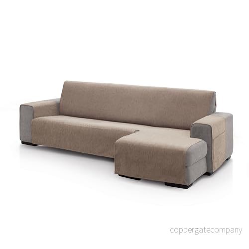 ECOMMERC3 Överdrag till soffa schäslong för höger arm ryggstorlek 240 cm färg linne mjuk känsla 100% tillverkad i Spanien 8435767377348