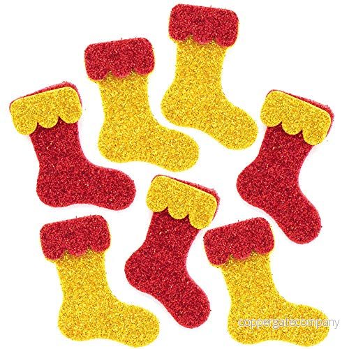 Baker Ross AX311 Julstrumpa glitter skum klistermärken förpackning med 100, barnklistermärken, perfekt för julkonst och hantverksprojekt, bra kortframställning scrapbooking 5051174109124 Baker Ross AX311 Julstrumpa glitter skum klistermärken förpackning med 100, barnklistermärken, perfekt för julkonst och hantverksprojekt, bra kortframställning scrapbooking 5051174109124