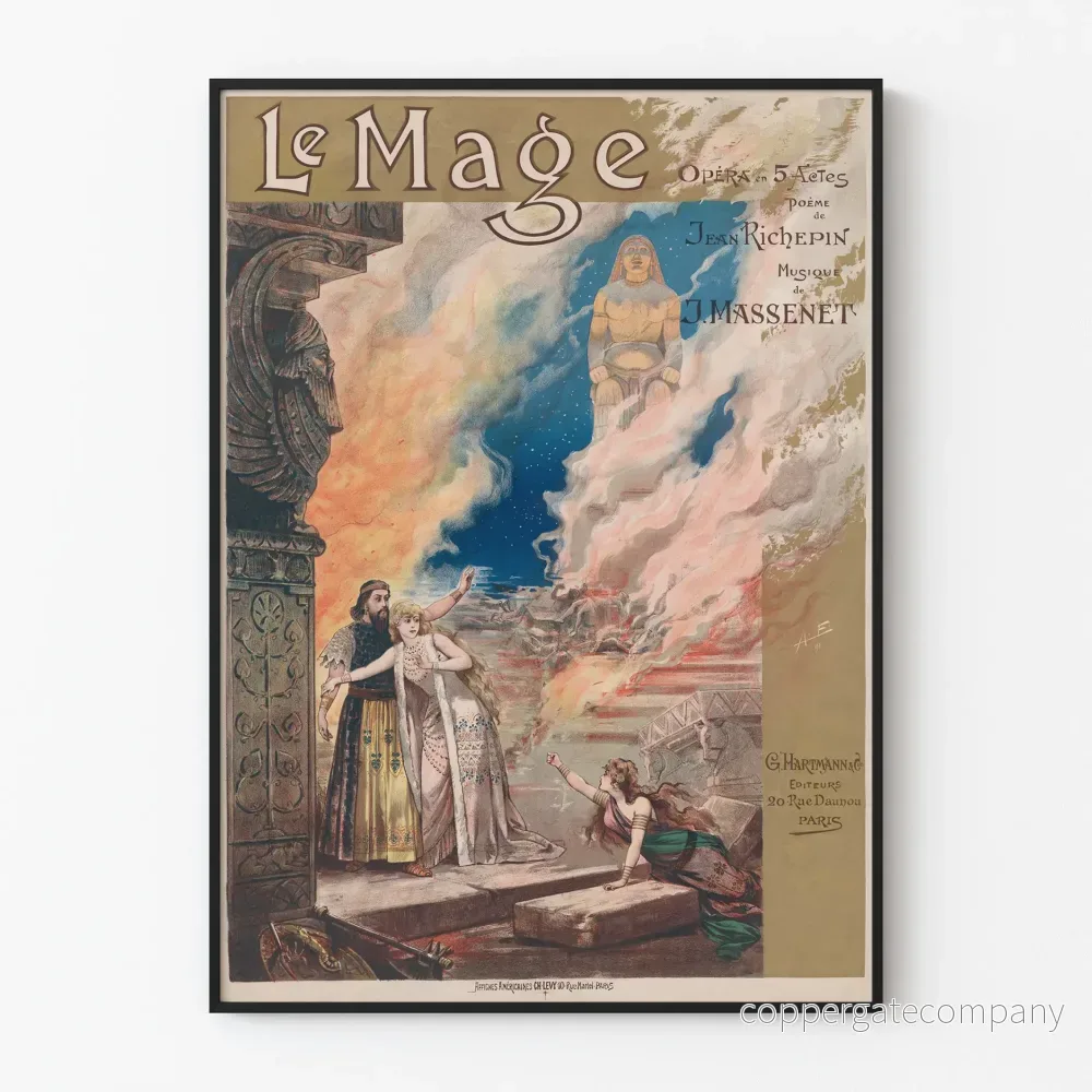 Vintageposter Le Mage - Klassisk operainredning för väggdekoration