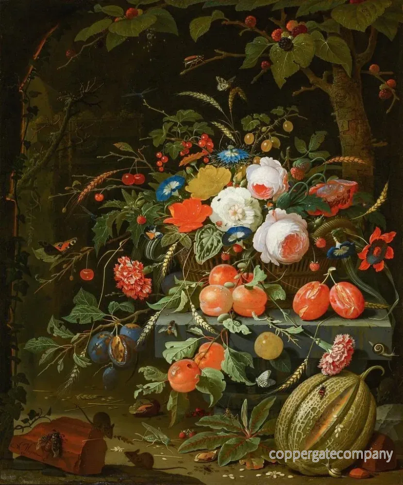 Målning Blommor och frukter - Abraham Mignon | Konsttryck - Bild 2
