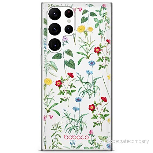 ERT GROUP mobiltelefonfodral för Samsung S22 ULTRA originalt och officiellt licensierat Babaco mönster Flowers 042 optimalt anpassad till formen på mobiltelefonen, gedeeltelijk transparant 5905131318251