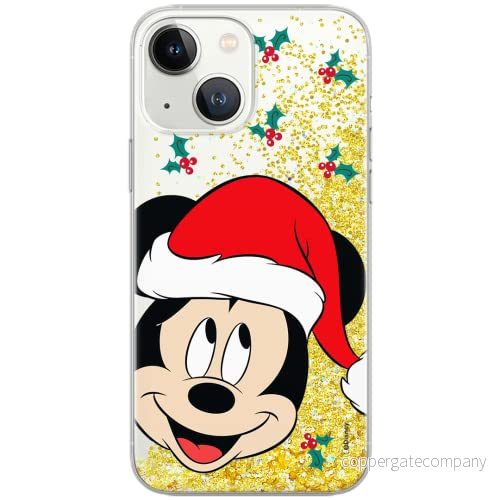 ERT GROUP mobiltelefonfodral för Apple Iphone 13 originalt och officiellt licensierat Disney mönster Mickey 041 Vit optimalt anpassad till formen på mobiltelefonen, med glitter overflow effekt 5904805327421