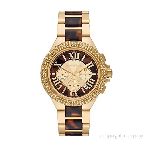 Michael Kors Camille Damklocka, kronografverk med armband i rostfritt stål eller läder 4064092144574