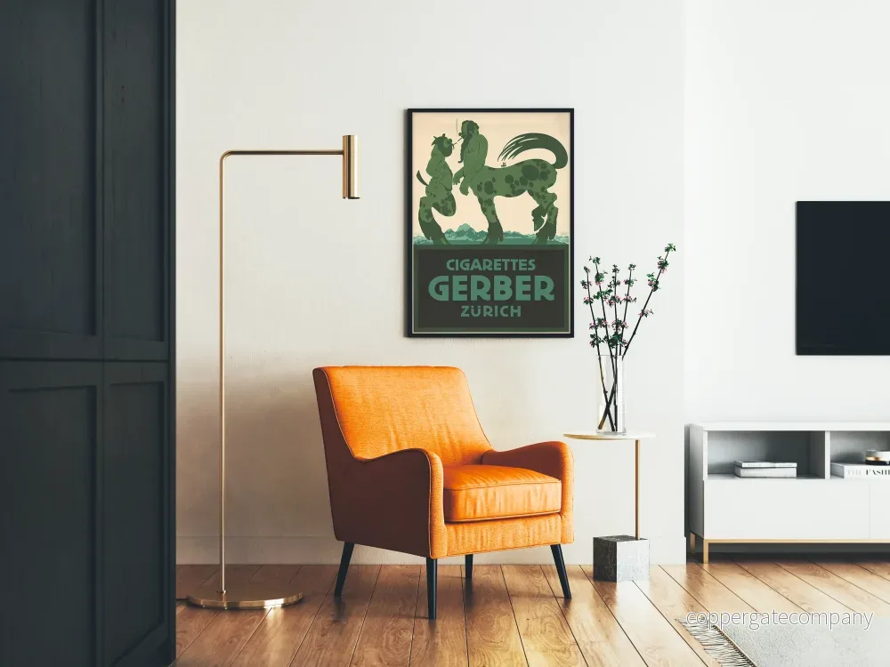Vintage reklamposter för Cigarettes Gerber Zürich - Bild 2