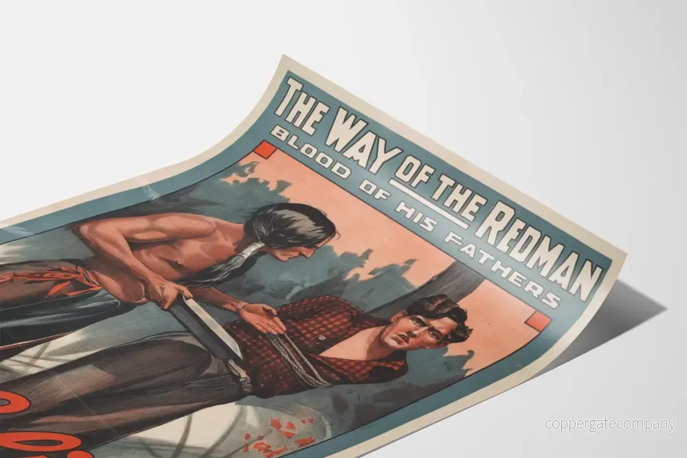 Vintageposter 'The Way of the Redman' - Filmdramatisk väggdekoration - Bild 3