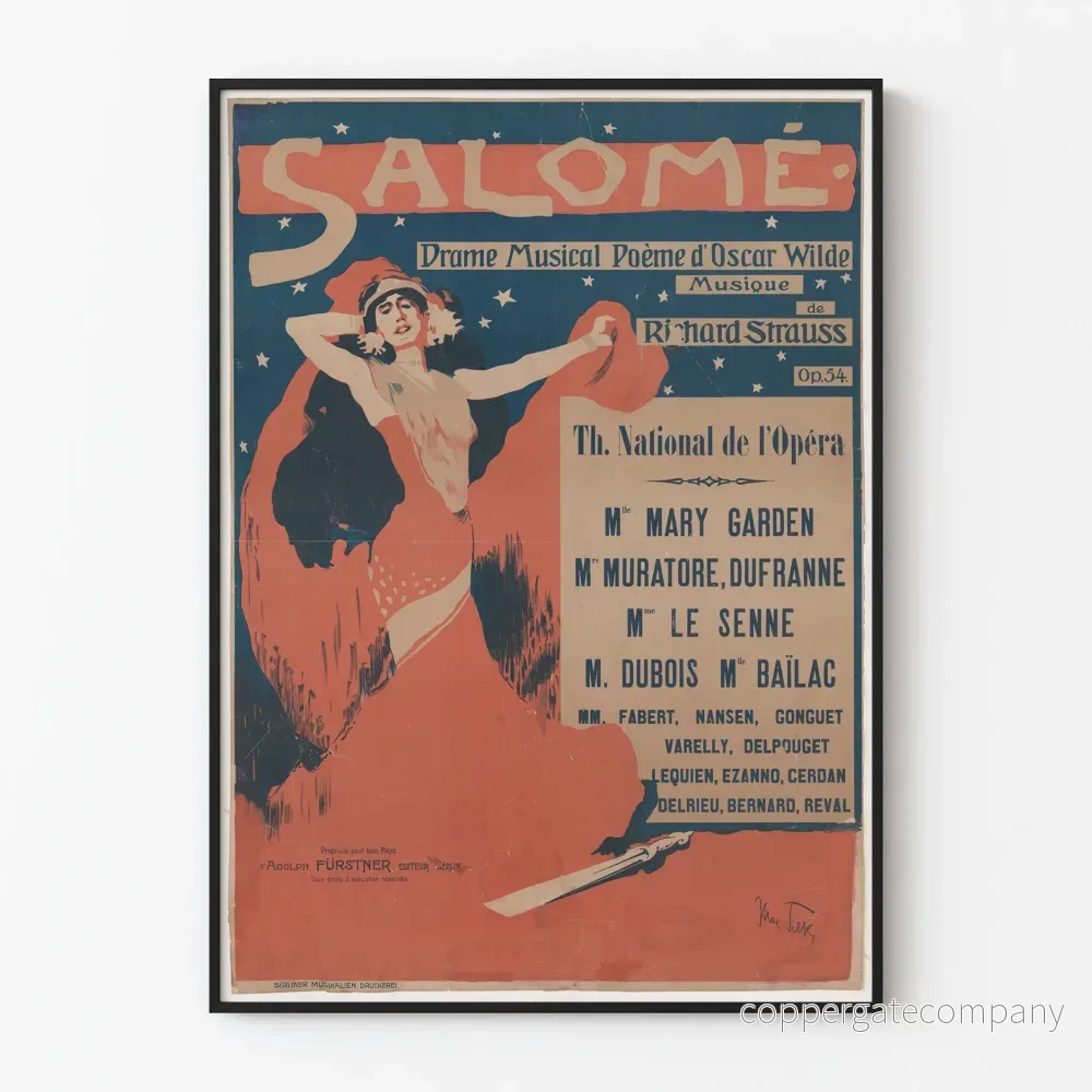 Vintageposter av Salomé, musikalisk drama av Oscar Wilde