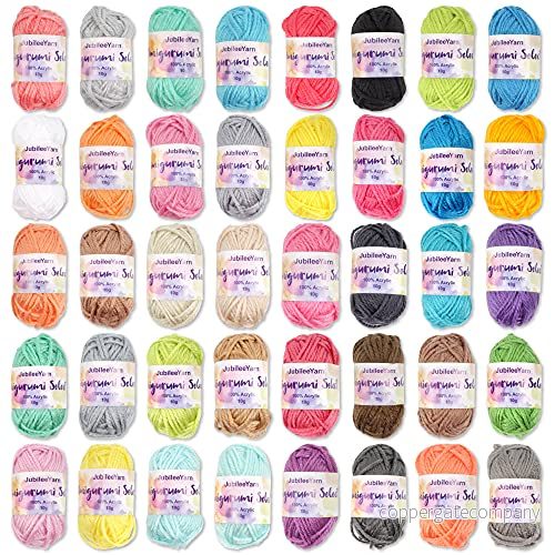 BambooMN Amigurumi Select 100% akryl hantverksgarnbonbon virknings och stickprojekt 1 ljuspaket/1 mörk förpackning 40 x 10 g bonbon 000 yds totalt 6941204026813